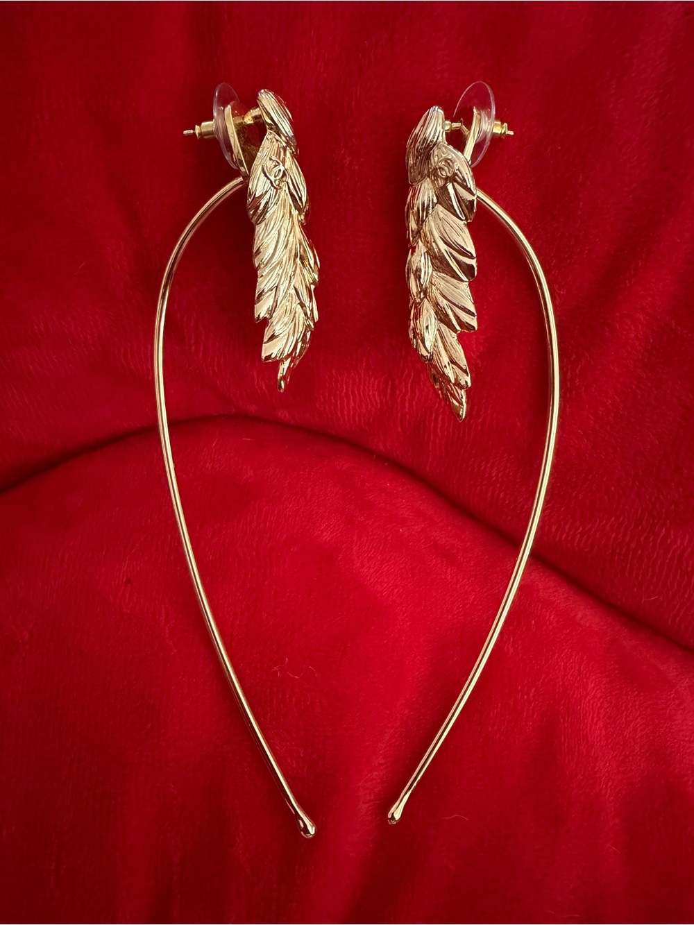 CC Pendant 18k Gold Earrings - Picture 2 of 11